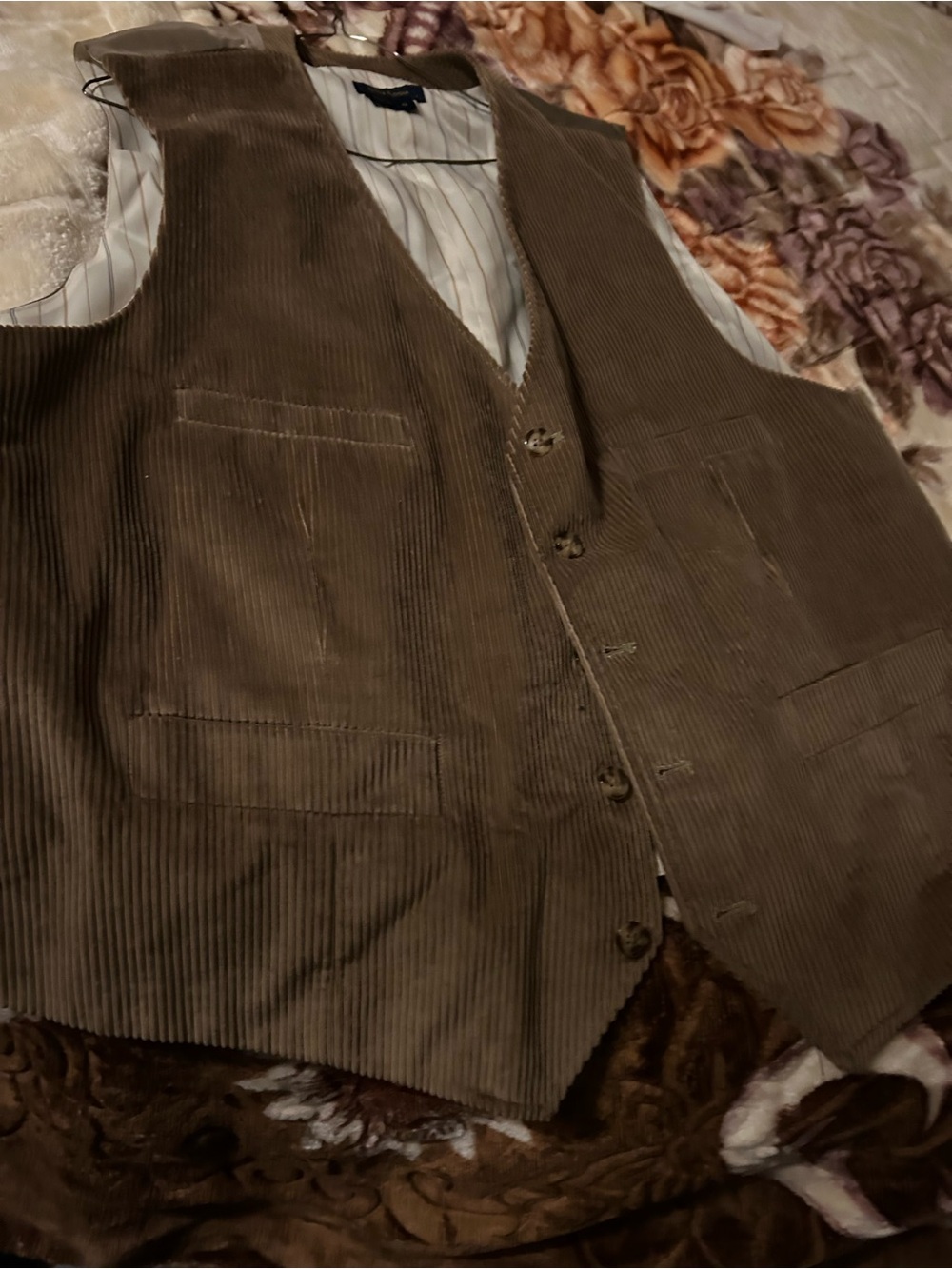 Club Room Brown Corduroy Vest